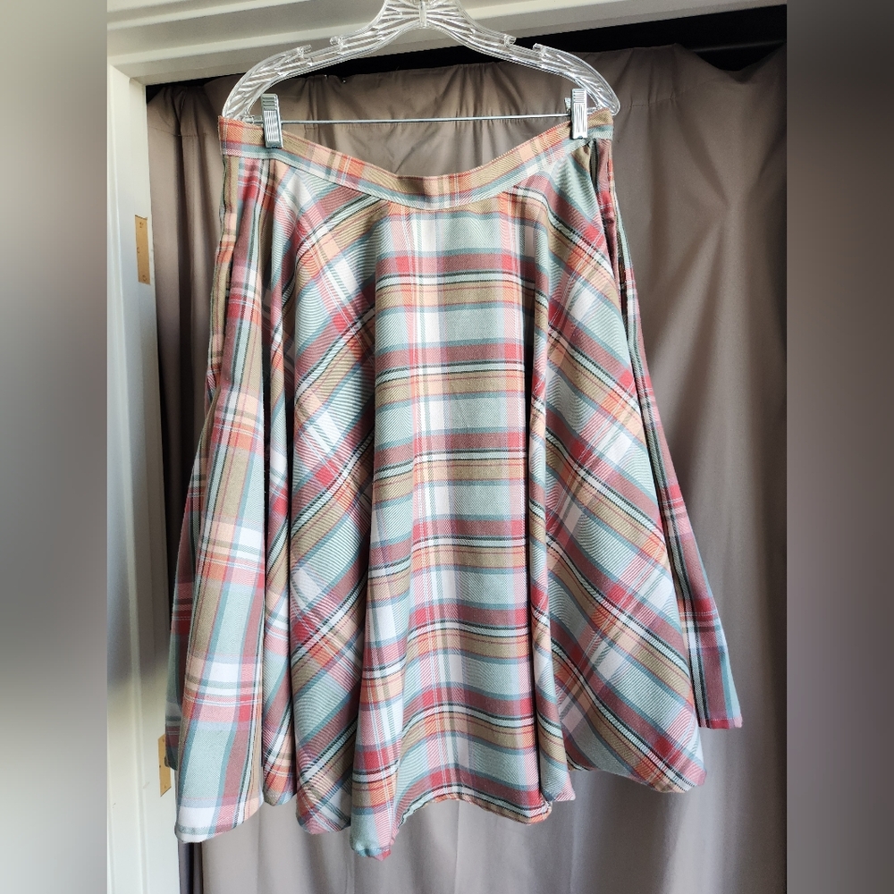 Plaid A-Line Skirt